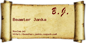 Beamter Janka névjegykártya